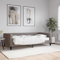 Lova su čiužiniu, taupe spalvos, 100x200cm, audinys