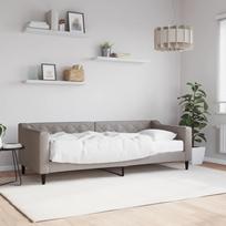 Lova su čiužiniu, taupe spalvos, 80x200cm, audinys