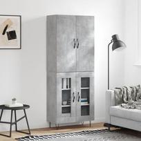Komoda, betono pilkos spalvos, 69,5x34x180cm, apdirbta mediena