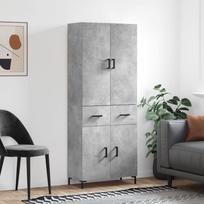 Komoda, betono pilkos spalvos, 69,5x34x180cm, apdirbta mediena