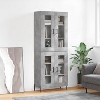 Komoda, betono pilkos spalvos, 69,5x34x180cm, apdirbta mediena