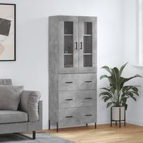 Komoda, betono pilkos spalvos, 69,5x34x180cm, apdirbta mediena