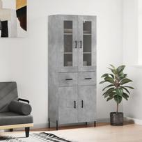 Komoda, betono pilkos spalvos, 69,5x34x180cm, apdirbta mediena
