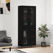 Komoda, juodos spalvos, 69,5x34x180cm, apdirbta mediena