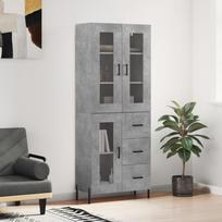 Komoda, betono pilkos spalvos, 69,5x34x180cm, apdirbta mediena