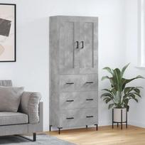Komoda, betono pilkos spalvos, 69,5x34x180cm, apdirbta mediena