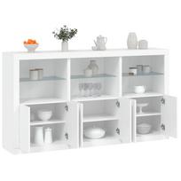 Šoninė spintelė su LED lemputėmis, balta, 181,5x37x100cm