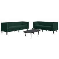 Chesterfield sofų komplektas su pagalvėlėmis, 2 dalių, žalia