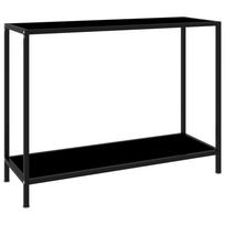 Konsolinis staliukas, juodas, 100x35x75cm, grūdintas stiklas