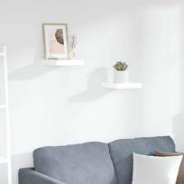 Pakabinamos lentynos, 2vnt., baltos, 23x23,5x3,8cm, MDF