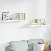 Pakabinamos lentynos, 2vnt., baltos, 90x23,5x3,8cm, MDF