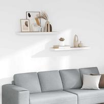Pakabinamos lentynos, 2vnt., ąžuolo/baltos, 90x23,5x3,8cm, MDF