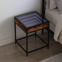 Naktinis staliukas su Infinity LED, dūminio ąžuolo, 40x40x51cm