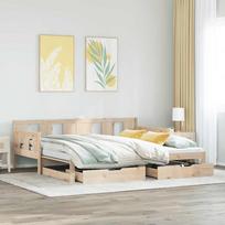 Lova su ištraukiama dalimi/stalčiais be čiužinio, 80x200 cm