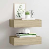 Lentynos su stalčiais, 2vnt., ąžuolo, 40x23,5x10cm, MDF