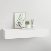Sieninė lentyna su stalčiumi, baltos spalvos, 60x23,5x10cm, MDF