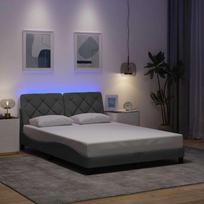 Lovos rėmas su LED be čiužinio, šviesiai pilkas, 120x200 cm