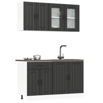 Virtuvinių spintelių komplektas, 4 dalių, Lucca, juoda