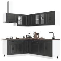 Virtuvinių spintelių komplektas, 11 dalių, Kalmar, juoda