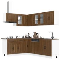 Virtuvinių spintelių komplektas, 11 dalių, Kalmar, ruda