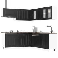 Virtuvinių spintelių komplektas, 11 dalių, Kalmar, juoda