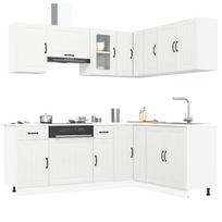 Virtuvinių spintelių komplektas, 11 dalių, Kalmar, balta