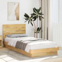 lovos rėmas su galvūgaliu be čiužinio 75x190 cm ąžuolo masyvo
