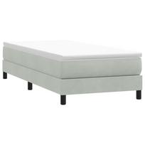 Box Spring Lova be čiužinio Šviesiai pilka 90x210 cm aksomas