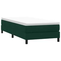 Box Spring Lova be čiužinio Tamsiai žalia 90x210 cm aksomas