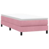Box Spring Lova be čiužinio Rožinė 90x210 cm aksomas