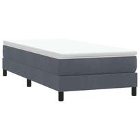 Box Spring Lova be čiužinio Tamsiai pilka 100x210 cm aksomas