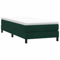 Box Spring Lova be čiužinio Tamsiai žalia 100x210 cm aksomas