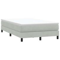 Box Spring Lova be čiužinio Šviesiai pilka 120x210 cm aksomas