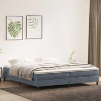 Box Spring Lova be čiužinio Tamsiai pilka 200x210 cm aksomas
