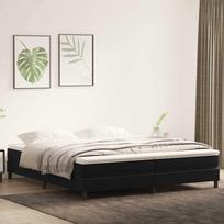 Box Spring Lova be čiužinio Juoda 200x210 cm aksomas