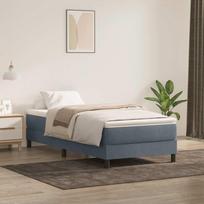Box Spring Lova be čiužinio Tamsiai pilka 100x220 cm aksomas