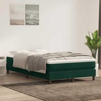 Box Spring Lova be čiužinio Tamsiai žalia 120x220 cm aksomas