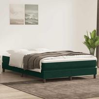 Box Spring Lova be čiužinio Tamsiai žalia 140x220 cm aksomas