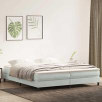 Box Spring Lova be čiužinio Šviesiai pilka 200x220 cm aksomas