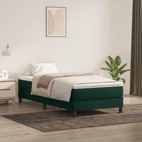 Box Spring Lova be čiužinio Tamsiai žalia 200x220 cm aksomas