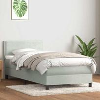 Box Spring Lova su čiužiniu Šviesiai pilka 90x210 cm Velvet