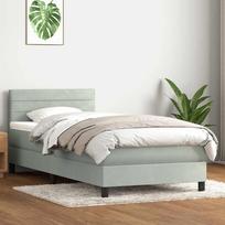 Box Spring Lova su čiužiniu Šviesiai pilka 90x210 cm Velvet