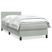 Box Spring Lova su čiužiniu Šviesiai pilka 90x210 cm Velvet