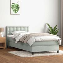 Box Spring Lova su čiužiniu Šviesiai pilka 90x210 cm Velvet