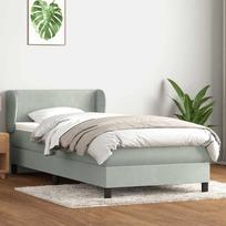 Box Spring Lova su čiužiniu Šviesiai pilka 90x210 cm Velvet