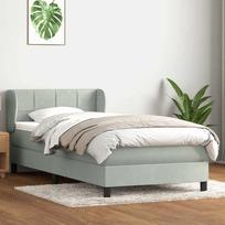 Box Spring Lova su čiužiniu Šviesiai pilka 90x210 cm Velvet
