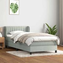 Box Spring Lova su čiužiniu Šviesiai pilka 90x210 cm Velvet