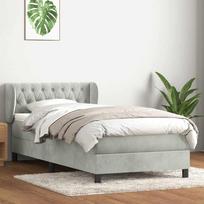 Box Spring Lova su čiužiniu Šviesiai pilka 90x210 cm Velvet