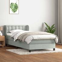 Box Spring Lova su čiužiniu Šviesiai pilka 90x210 cm Velvet
