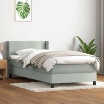 Box Spring Lova su čiužiniu Šviesiai pilka 90x210 cm Velvet